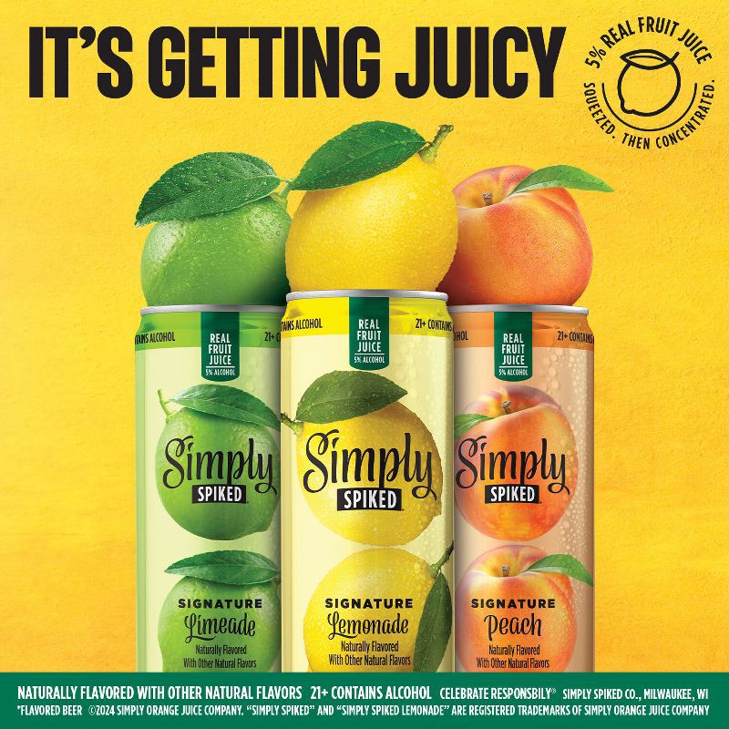 slide 5 of 7, Simply Spiked Limeade Variety Pack - 12pk/12 fl oz Cans, 12 ct; 12 fl oz