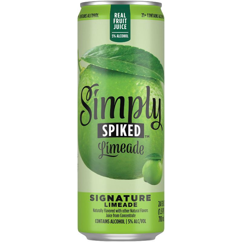 slide 1 of 4, Simply Spiked Signature Limeade - 24 fl oz Can, 24 fl oz