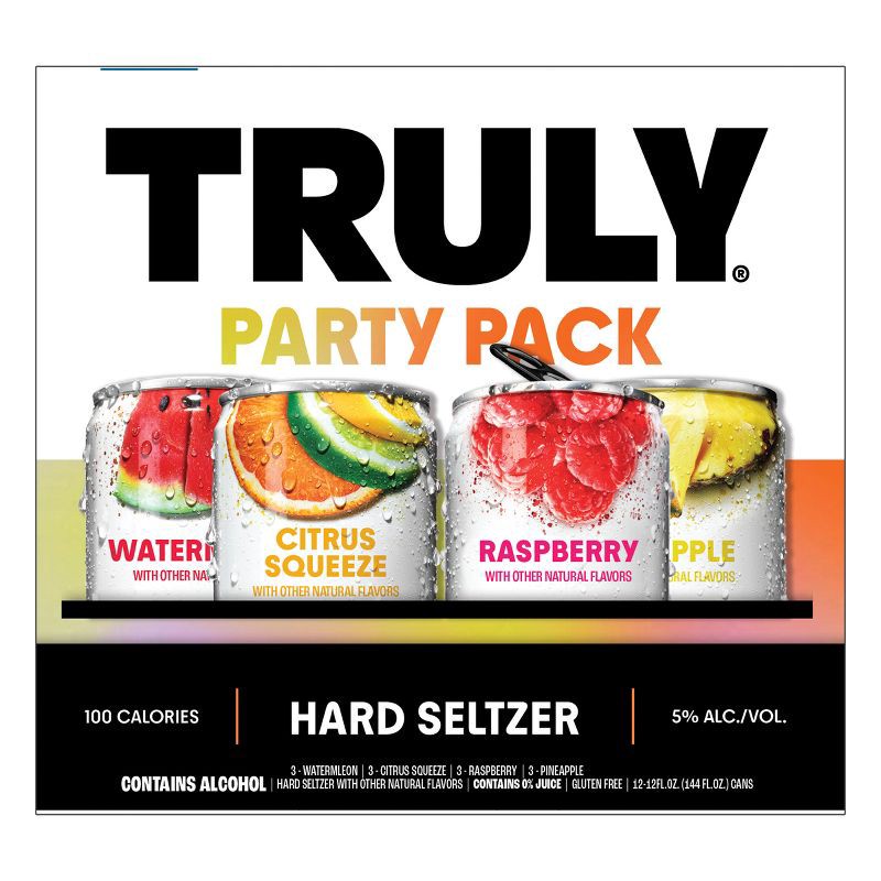slide 8 of 9, Truly Spiked & Sparkling Truly Party Pack Variety Pack - 12pk/12 fl oz Cans, 12 ct; 12 fl oz