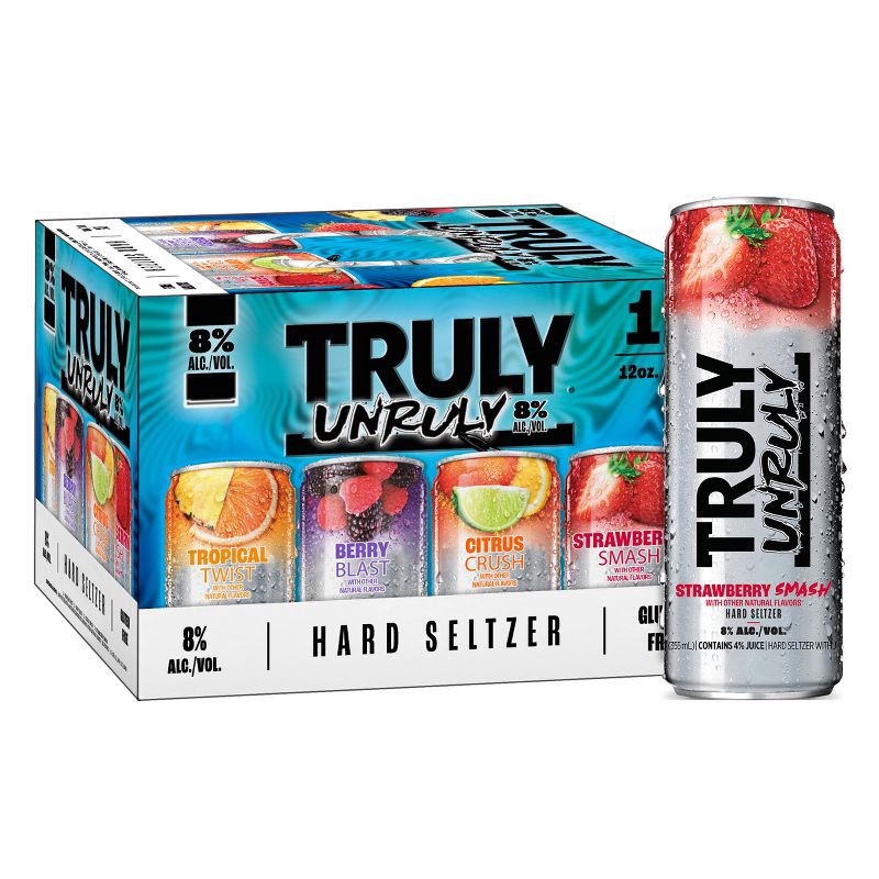 slide 1 of 6, Truly Spiked & Sparkling Truly Unruly Variety Pack - 12pk/12 fl oz Cans, 12 ct; 12 fl oz