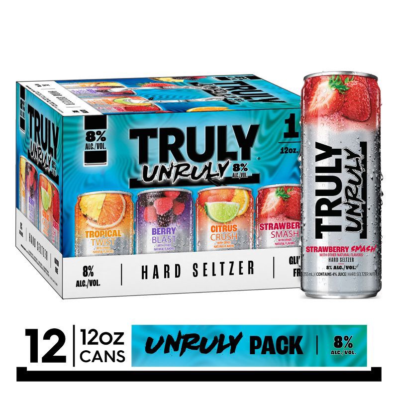 slide 3 of 6, Truly Spiked & Sparkling Truly Unruly Variety Pack - 12pk/12 fl oz Cans, 12 ct; 12 fl oz