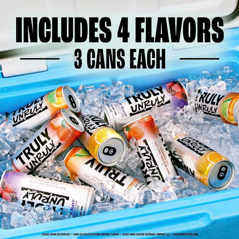 slide 3 of 7, Truly Spiked & Sparkling Truly Unruly Variety Pack - 12pk/12 fl oz Cans, 12 ct; 12 fl oz