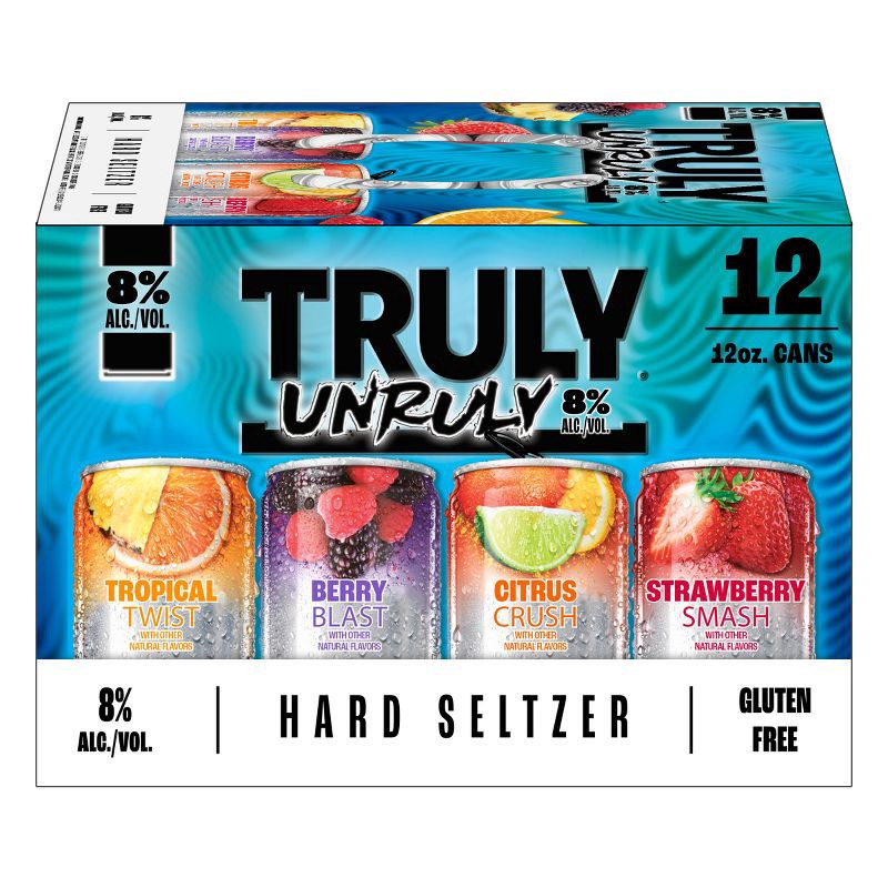 slide 4 of 6, Truly Spiked & Sparkling Truly Unruly Variety Pack - 12pk/12 fl oz Cans, 12 ct; 12 fl oz