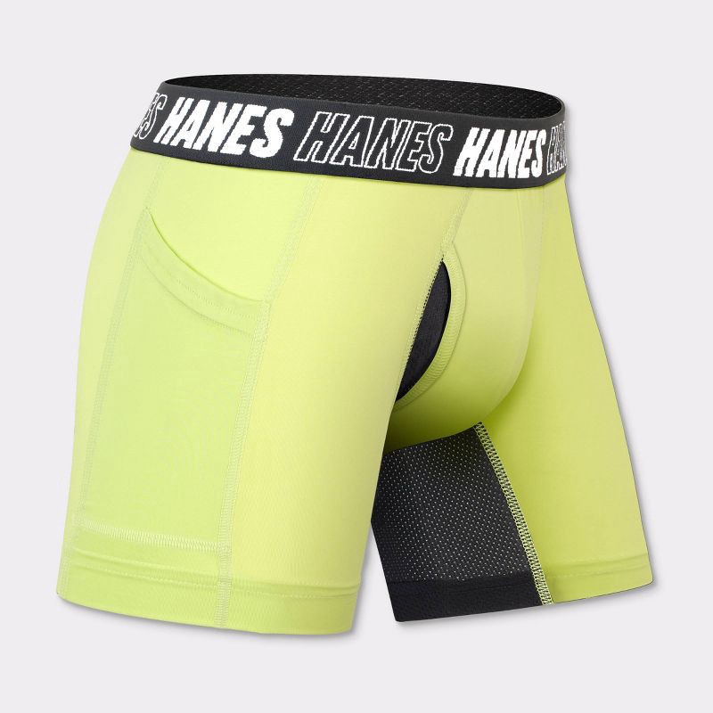 slide 4 of 5, Hanes Moves Boys' 5pk Anti-Chafe Boxer Briefs - Blue M: Moisture Wicking, Quick Dry, 4-Way Stretch, 5 ct