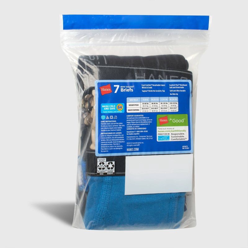 slide 3 of 6, Hanes Boys' 7pk Briefs S, 7 ct