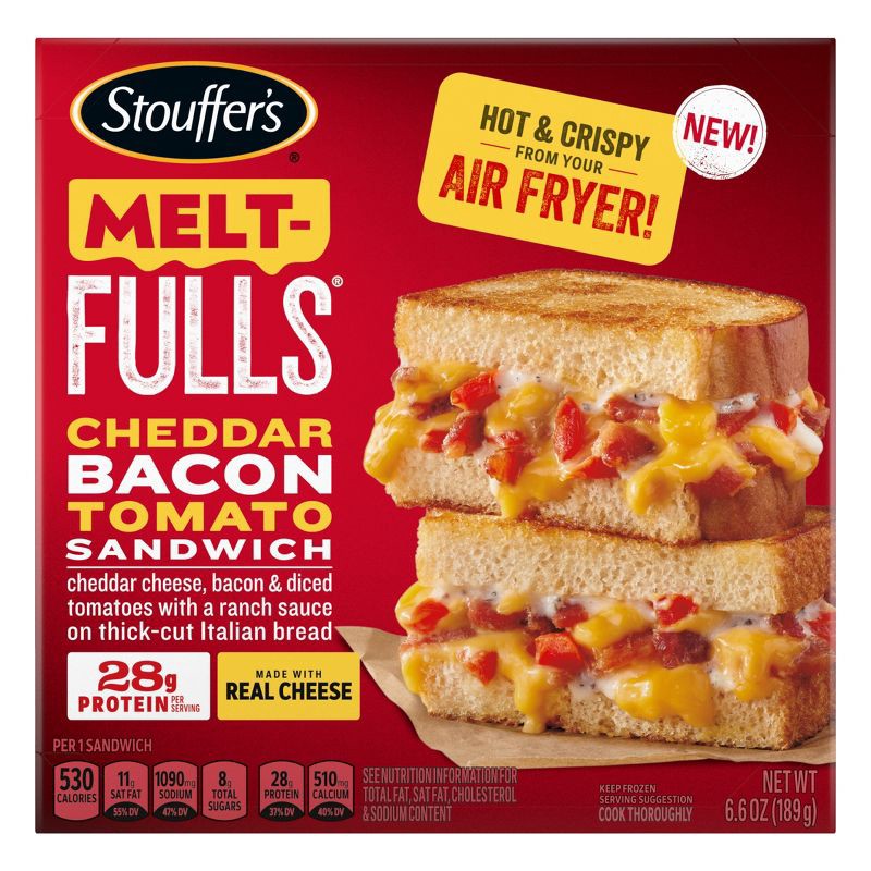 slide 8 of 10, Stouffer's Sandwich Melt-Fulls Cheddar Bacon Tomato Frozen Lunch Meal - 6.6oz, 6.6 oz