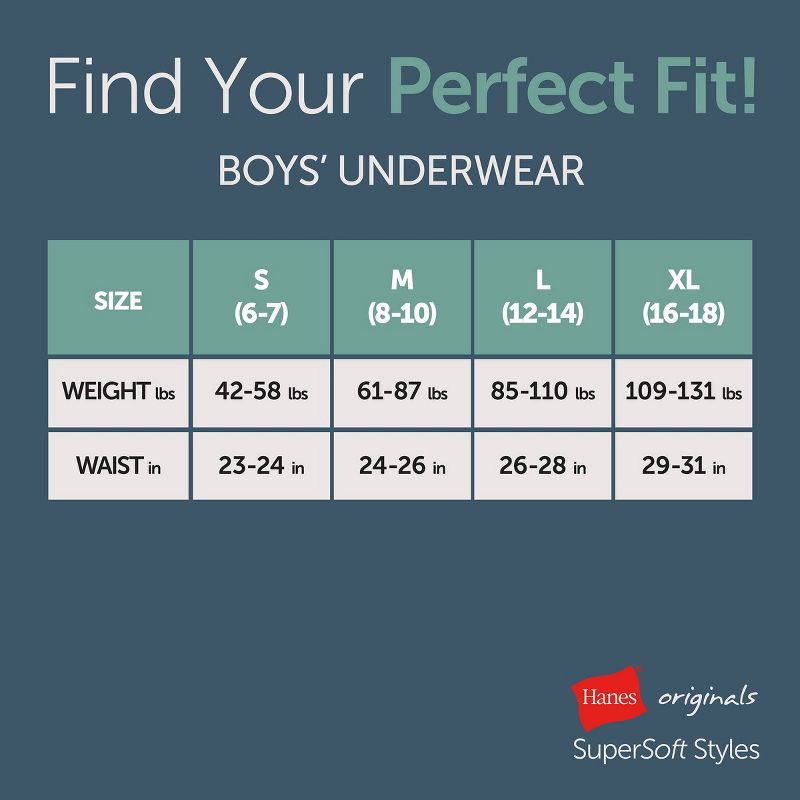 slide 4 of 6, Hanes Originals Boys' 5pk SuperSoft Boxer Briefs - Black M, 5 ct