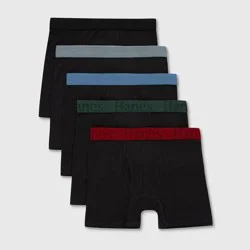 Hanes Originals Boys' 5pk SuperSoft Boxer Briefs - Black L