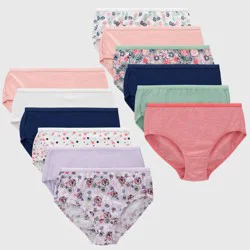 Hanes Girls' 12pk Briefs 6: Tagless Knit Underwear, Lightweight