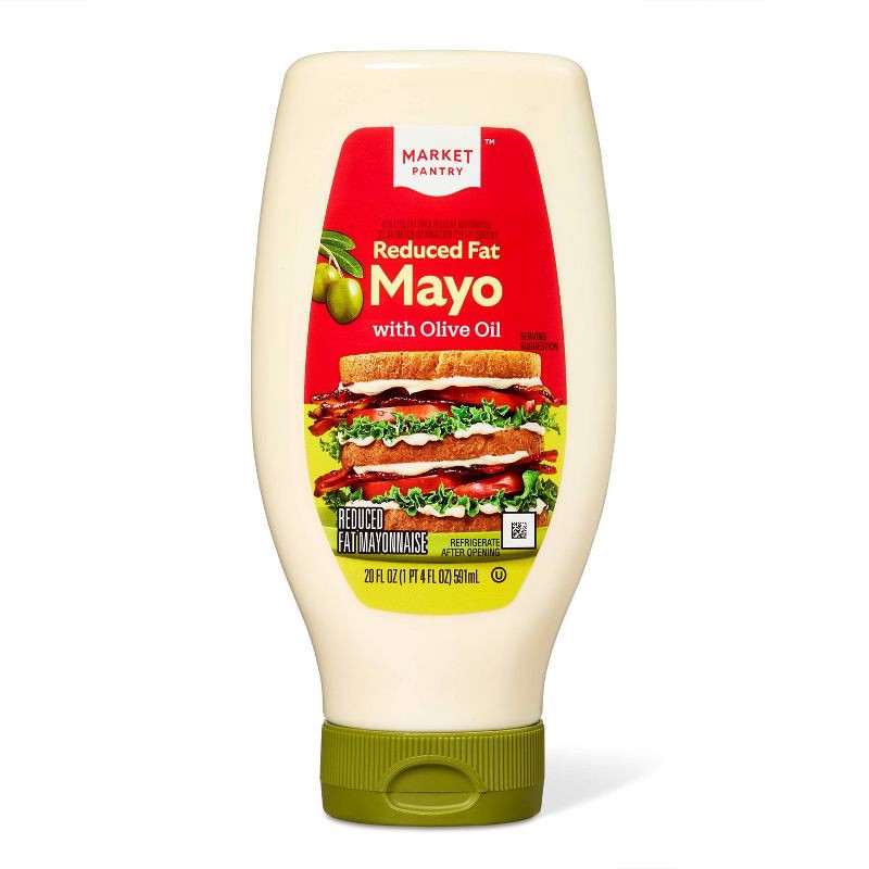 slide 1 of 3, Squeeze Reduced Fat Mayonnaise with Olive Oil - 20oz - Market Pantry™, 20 oz