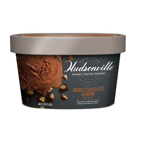 slide 1 of 1, Hudsonville Ice Cream Double Chocolate Almond, 48 oz