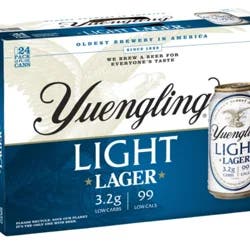 Yuengling Beer, Light Lager, 24 Pack