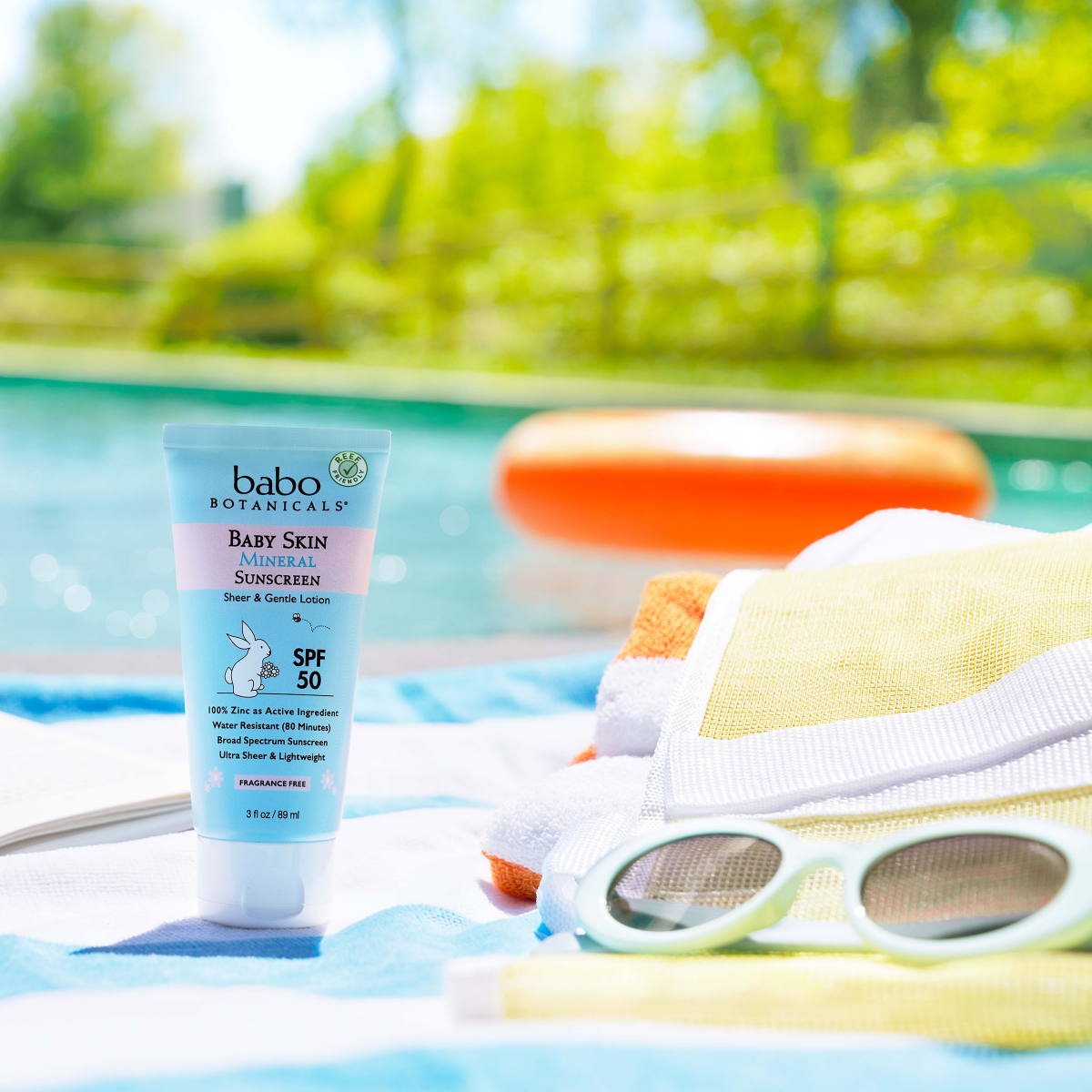 slide 9 of 13, Babo Botanicals Broad Spectrum SPF 50 Sensitive Baby Mineral Sunscreen Lotion 3 fl oz, 3 fl oz