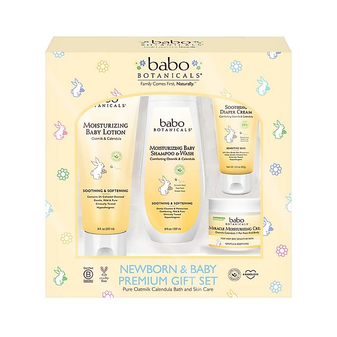 slide 1 of 2, babo Botanicals Newborn & Baby Oatmilk Calendula Bath Gift Set, 4 ct