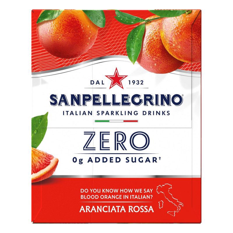 slide 6 of 9, Sanpellegrino Zero Blood Orange Italian Sparkling Beverage - 6pk/11.15 fl oz Cans, 6 ct; 11.15 fl oz