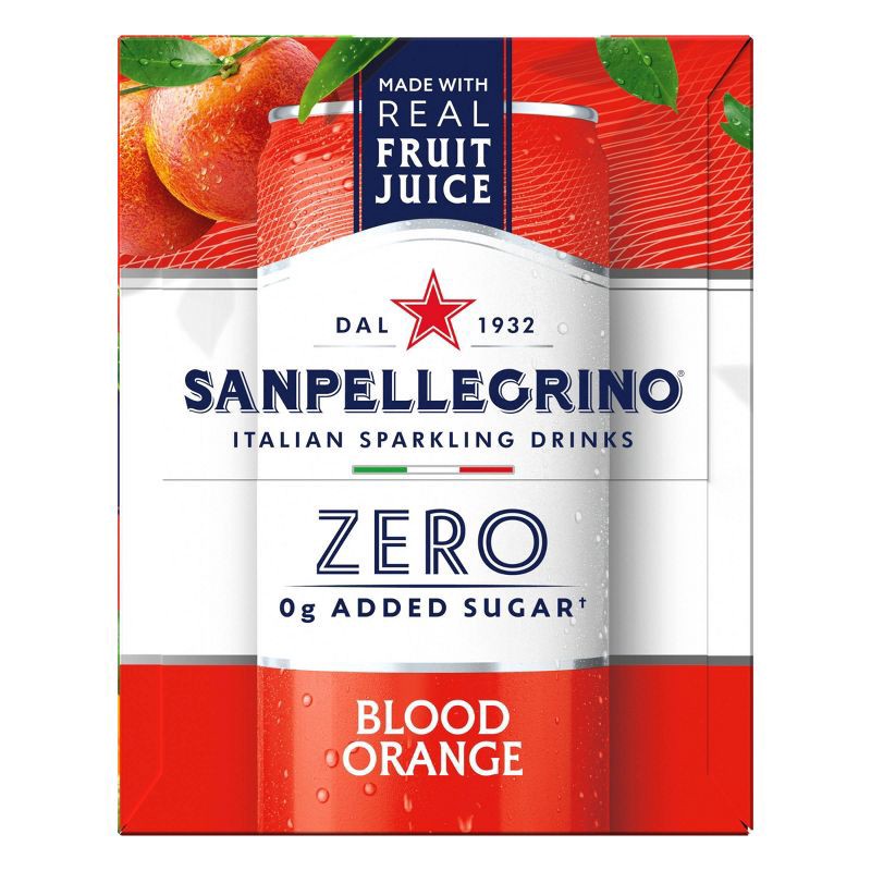 slide 7 of 9, Sanpellegrino Zero Blood Orange Italian Sparkling Beverage - 6pk/11.15 fl oz Cans, 6 ct; 11.15 fl oz