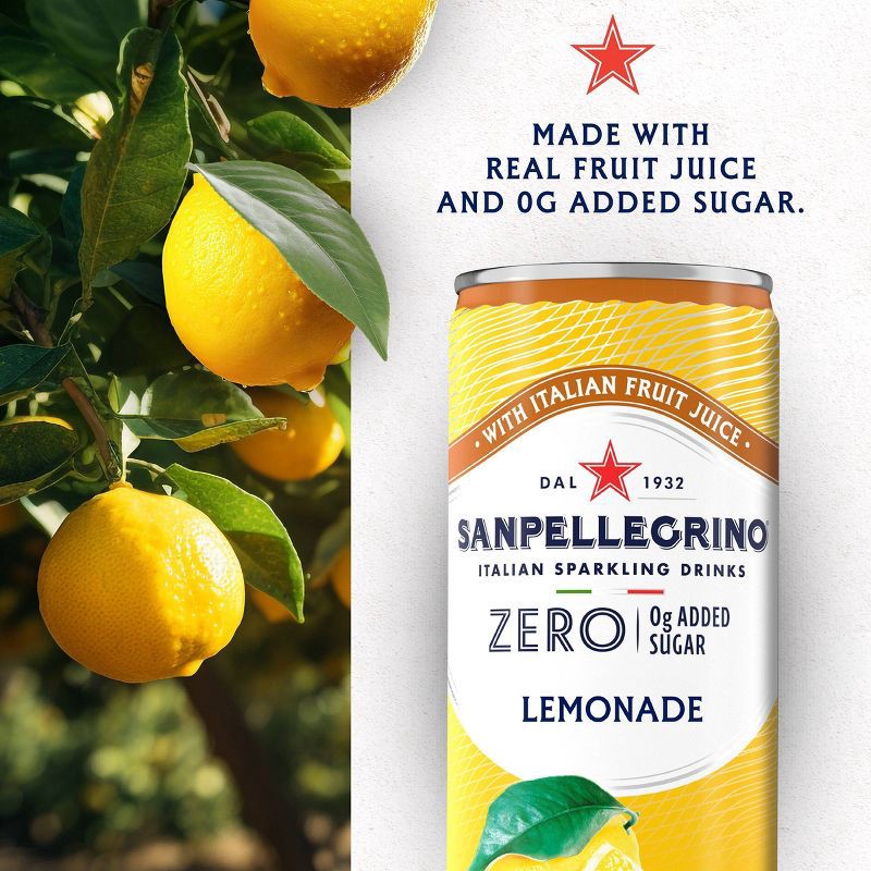 slide 3 of 10, Sanpellegrino Zero Limonata Italian Sparkling Beverage - 6pk/11.15 fl oz Cans, 6 ct; 11.15 fl oz