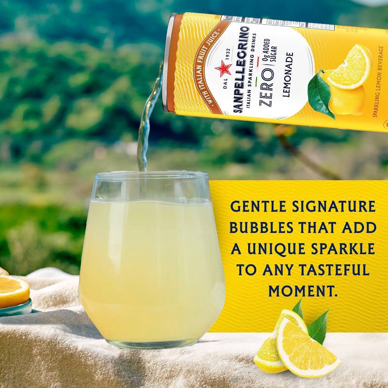 slide 4 of 10, Sanpellegrino Zero Limonata Italian Sparkling Beverage - 6pk/11.15 fl oz Cans, 6 ct; 11.15 fl oz