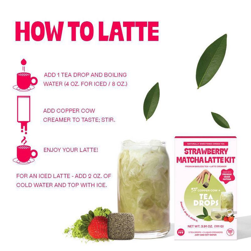slide 15 of 16, Tea Drops Strawberry Matcha Latte Kit - 3.91oz, 3.91 oz