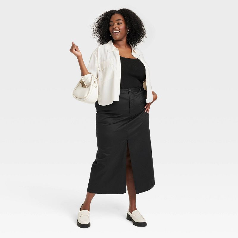 slide 3 of 3, Women's Utility Maxi Skirt - A New Day™ Black XXL, 1 ct