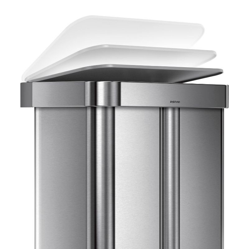 slide 4 of 5, simplehuman 58L Rectangular Dual Compartment Recycling Step Trash Can Gray, 58 liter