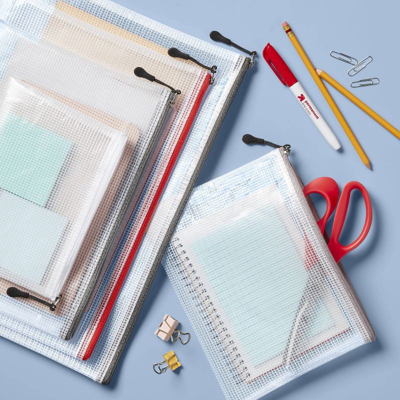 slide 2 of 3, Set of 5 Zippered Pouch Organizers - up&up™: Clear Multicolored Storage Bags, Universal Packing Cubes, PEVA Material, 1 ct