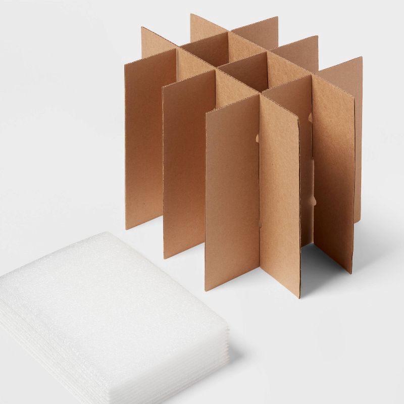 slide 3 of 4, Glass Kit - up&up™: Moving Supplies, Glass Packing Kit, Mailing Boxes, Chipboard, Flap Closure, Brown, 12" Width, 1 ct