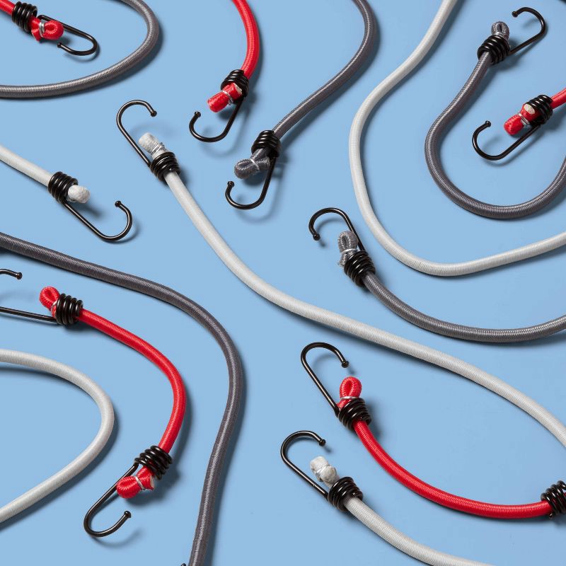 slide 2 of 4, Bungee Cord - up&up™: Multicolored Cargo Tie Downs, 20 Pack, Rubber & Polypropylene, 7.87" Height, 3.3 lbs, 20 ct, 3.3 lb