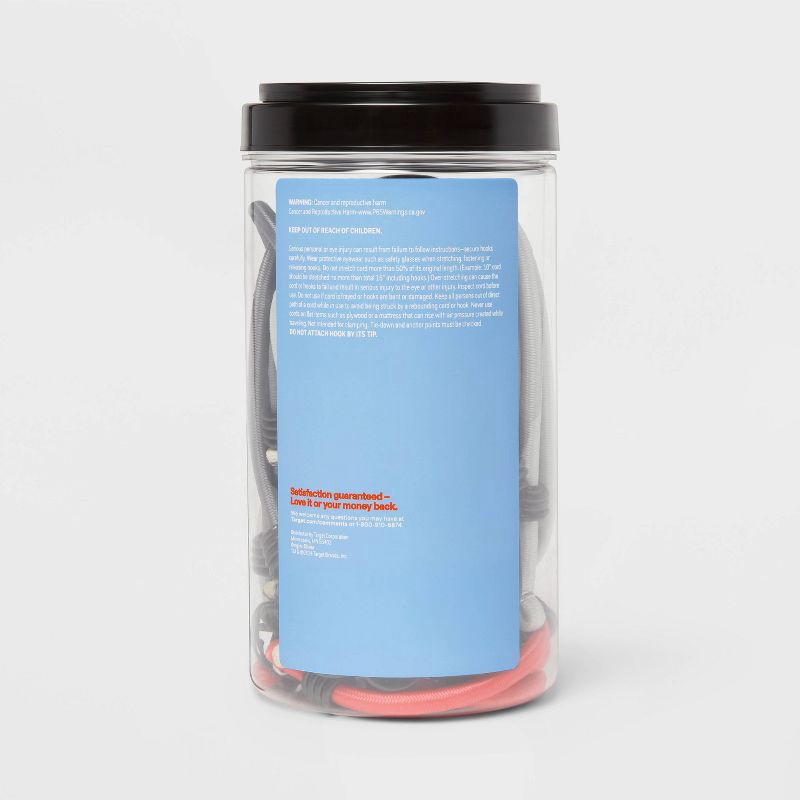 slide 3 of 4, Bungee Cord - up&up™: Multicolored Cargo Tie Downs, 20 Pack, Rubber & Polypropylene, 7.87" Height, 3.3 lbs, 20 ct, 3.3 lb