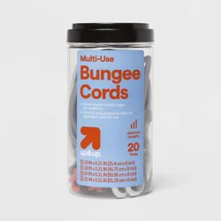 Bungee Cord - up&up™: Multicolored Cargo Tie Downs, 20 Pack, Rubber & Polypropylene, 7.87" Height, 3.3 lbs