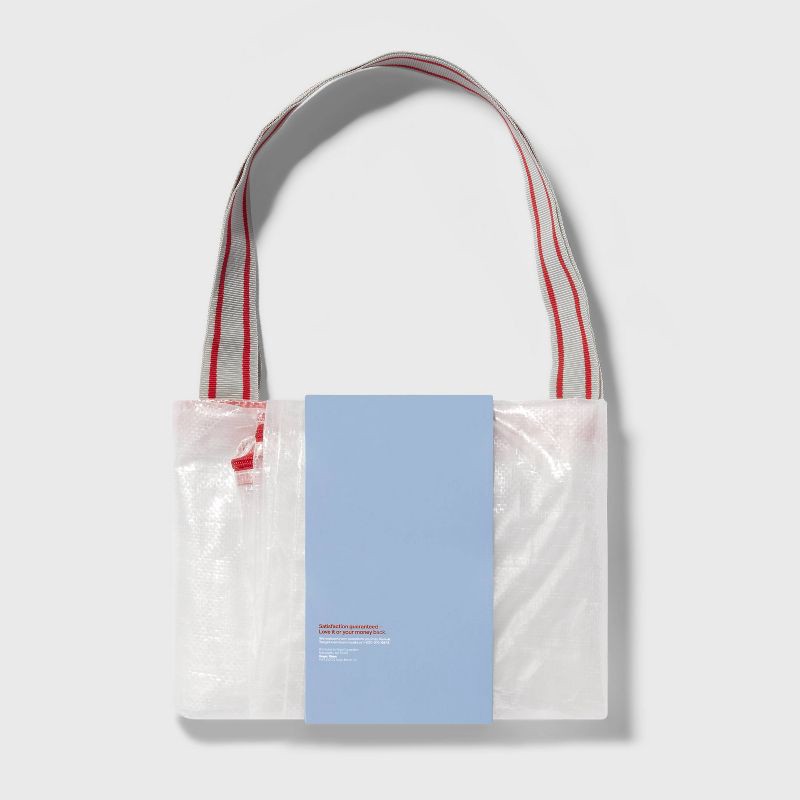 slide 4 of 4, Collapsible Tote with Handles - up&up™: Reusable Softside Beach Bag, Zip Closure, White, Adult Woven Handbag, 1 ct