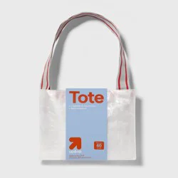 Collapsible Tote with Handles - up&up™: Reusable Softside Beach Bag, Zip Closure, White, Adult Woven Handbag