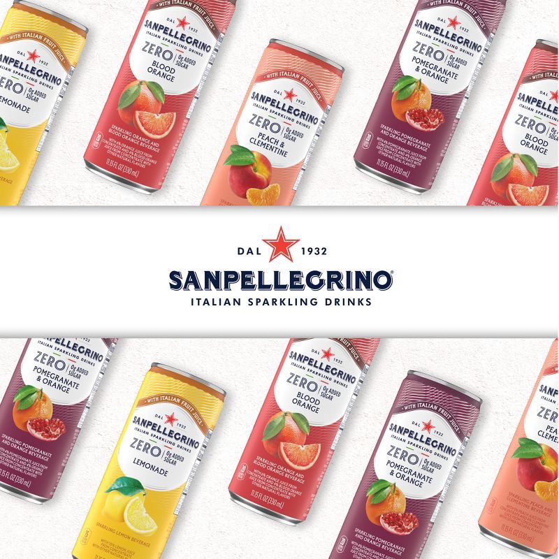 slide 5 of 6, Sanpellegrino Zero Clementine & Peach Italian Sparkling Beverage - 6pk/11.15 fl oz Cans, 6 ct; 11.15 fl oz