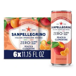 Sanpellegrino Zero Clementine & Peach Italian Sparkling Beverage - 6pk/11.15 fl oz Cans