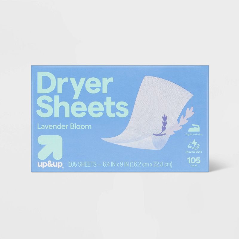 slide 1 of 3, Dryer Sheets - Lavender Bloom - 105ct - up&up™, 105 ct