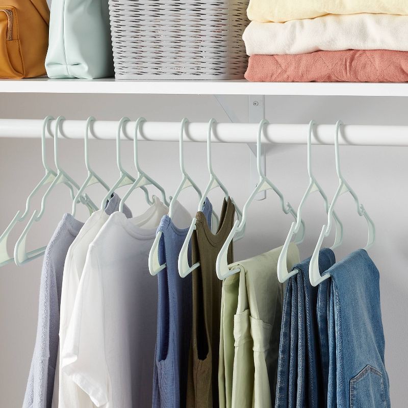 slide 2 of 3, 18pk Hangers Mindful Mint - Room Essentials™: Plastic Clothes Hangers for Shirts, Dresses, Tank Tops, Adult Use, 18 ct