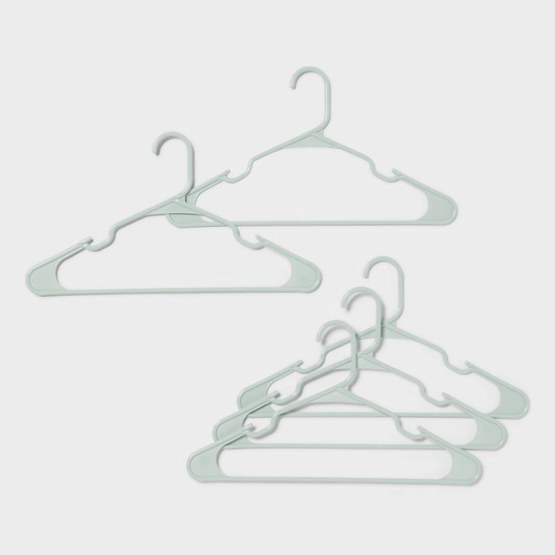 slide 1 of 3, 18pk Hangers Mindful Mint - Room Essentials™: Plastic Clothes Hangers for Shirts, Dresses, Tank Tops, Adult Use, 18 ct