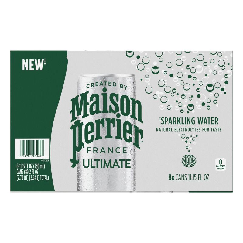 slide 13 of 13, Maison Perrier Unflavored Sparkling Water - 8pk/11.15 fl oz Cans, 8 ct, 11.15 fl oz