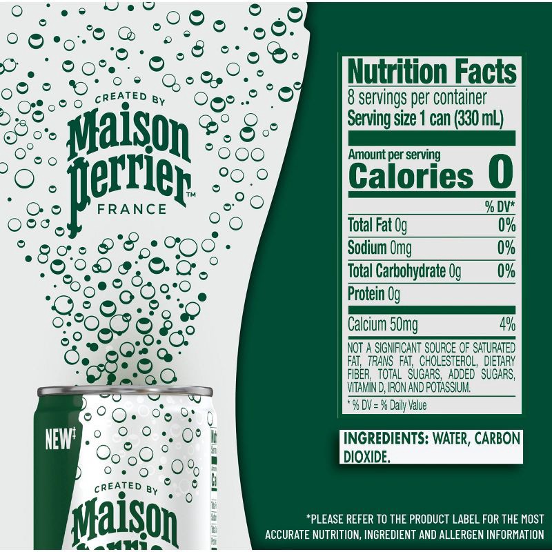 slide 6 of 13, Maison Perrier Unflavored Sparkling Water - 8pk/11.15 fl oz Cans, 8 ct, 11.15 fl oz