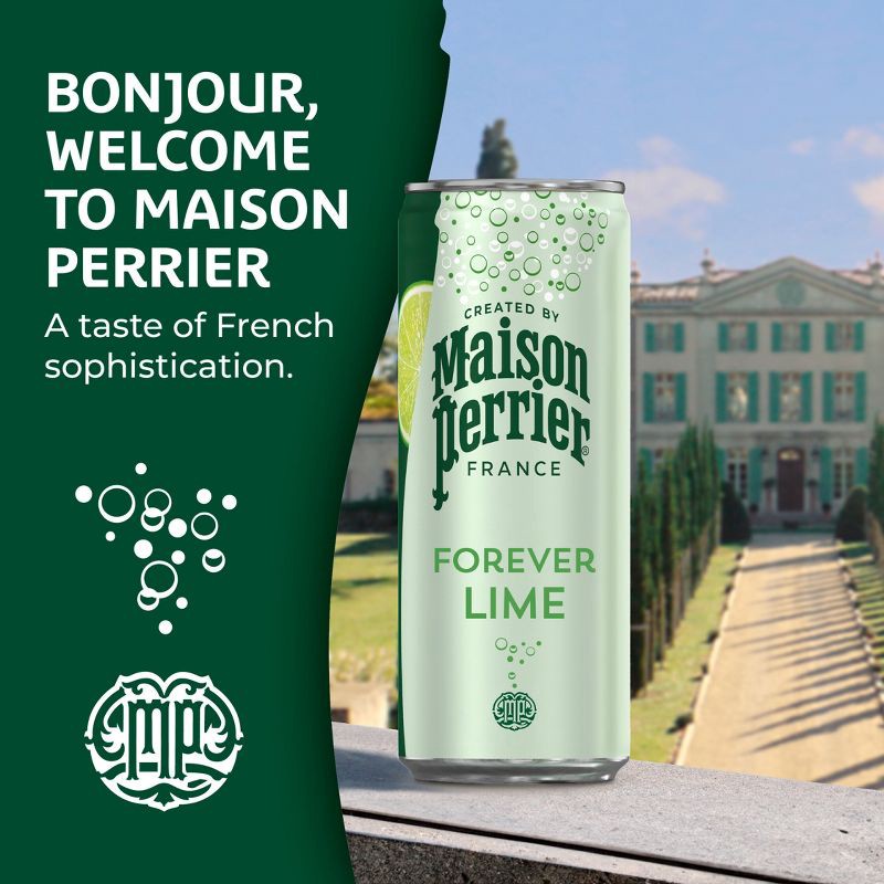slide 3 of 13, Maison Perrier Lime Sparkling Water - 8pk/11.15 fl oz Cans, 8 ct, 11.15 fl oz