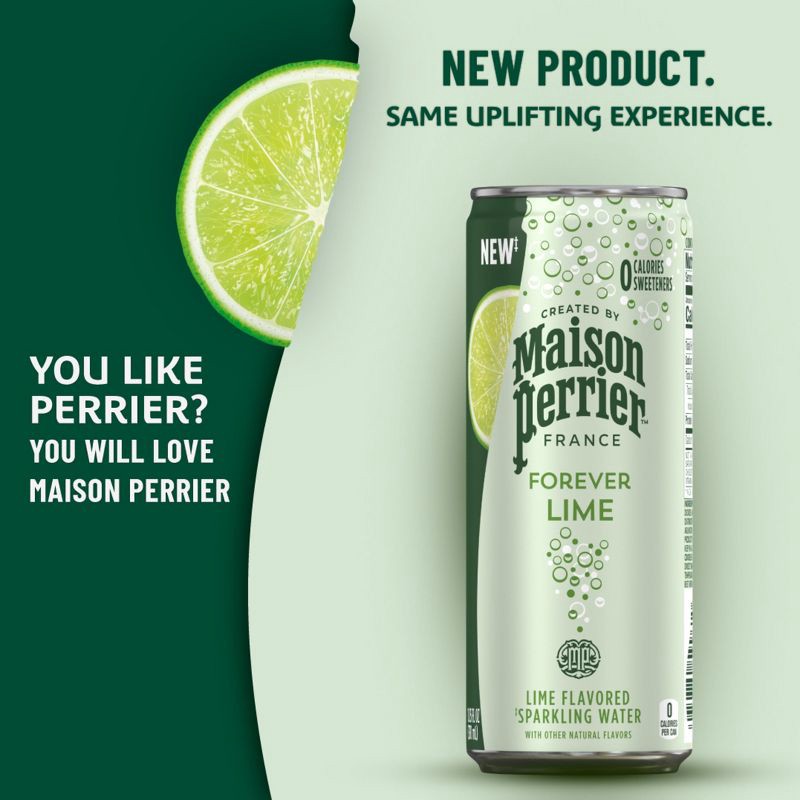 slide 12 of 13, Maison Perrier Lime Sparkling Water - 8pk/11.15 fl oz Cans, 8 ct, 11.15 fl oz