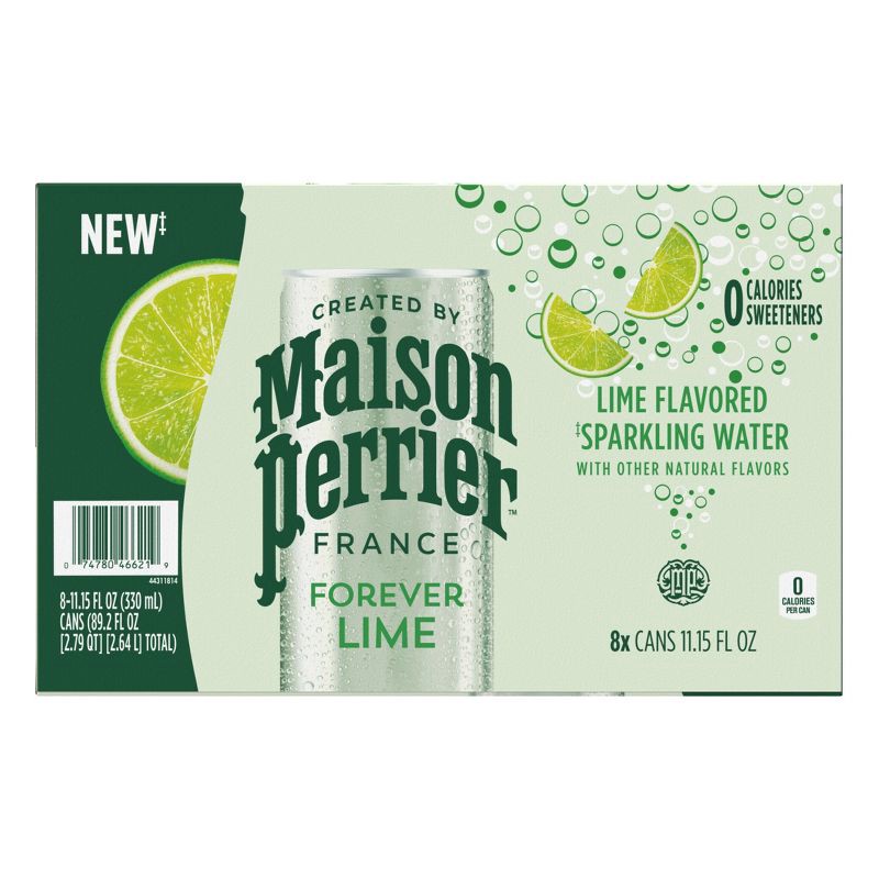 slide 13 of 13, Maison Perrier Lime Sparkling Water - 8pk/11.15 fl oz Cans, 8 ct, 11.15 fl oz