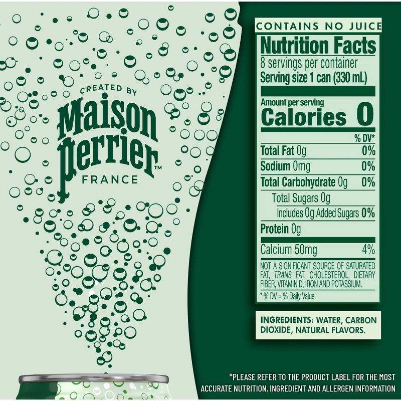 slide 10 of 13, Maison Perrier Lime Sparkling Water - 8pk/11.15 fl oz Cans, 8 ct, 11.15 fl oz