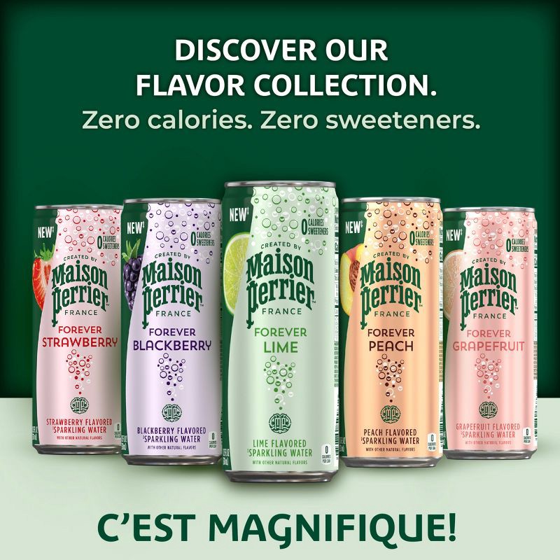 slide 11 of 13, Maison Perrier Lime Sparkling Water - 8pk/11.15 fl oz Cans, 8 ct, 11.15 fl oz