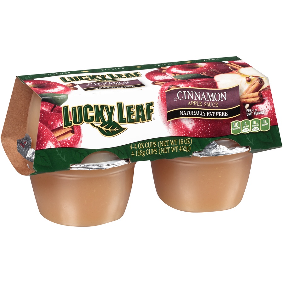 slide 3 of 8, Lucky Leaf Cinnamon/Applesauce, 4 ct; 4 oz