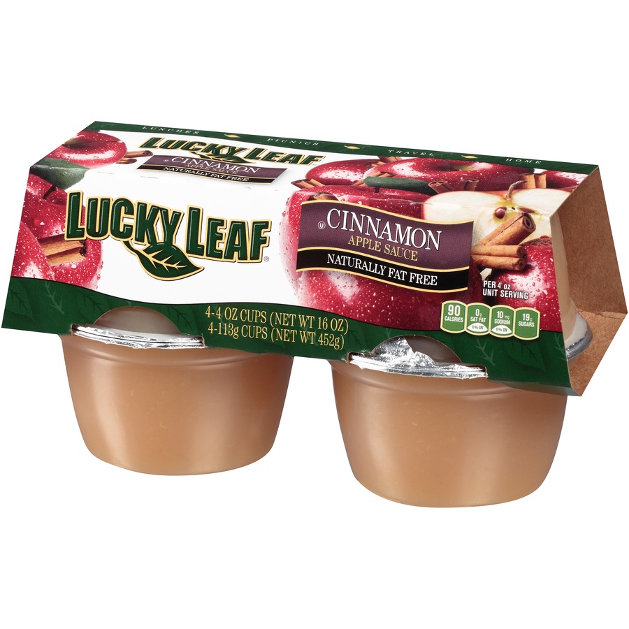 slide 7 of 8, Lucky Leaf Cinnamon/Applesauce, 4 ct; 4 oz