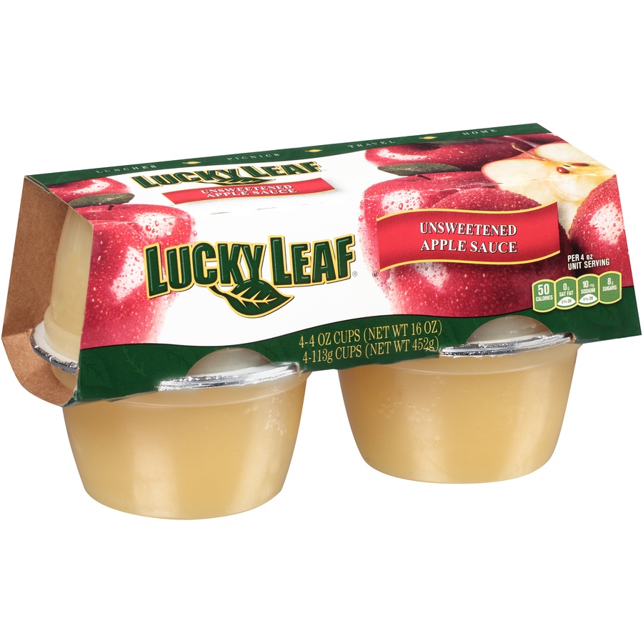 slide 4 of 8, Lucky Leaf Natural Applesauce, 4 ct; 4 oz