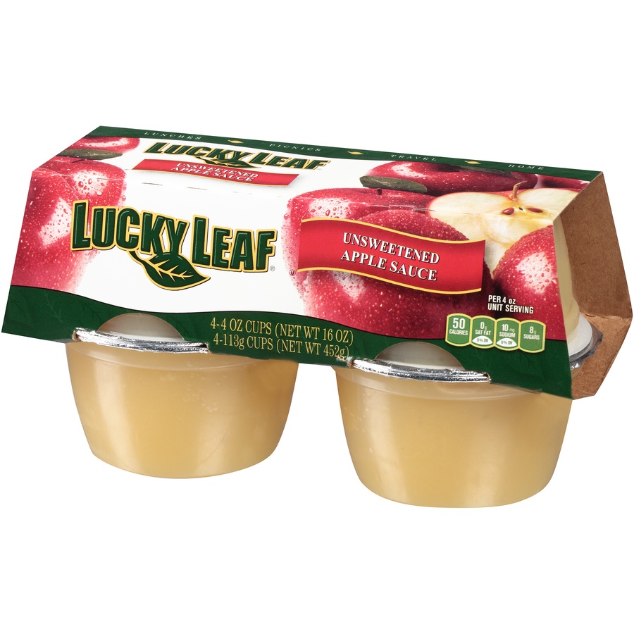 slide 3 of 8, Lucky Leaf Natural Applesauce, 4 ct; 4 oz