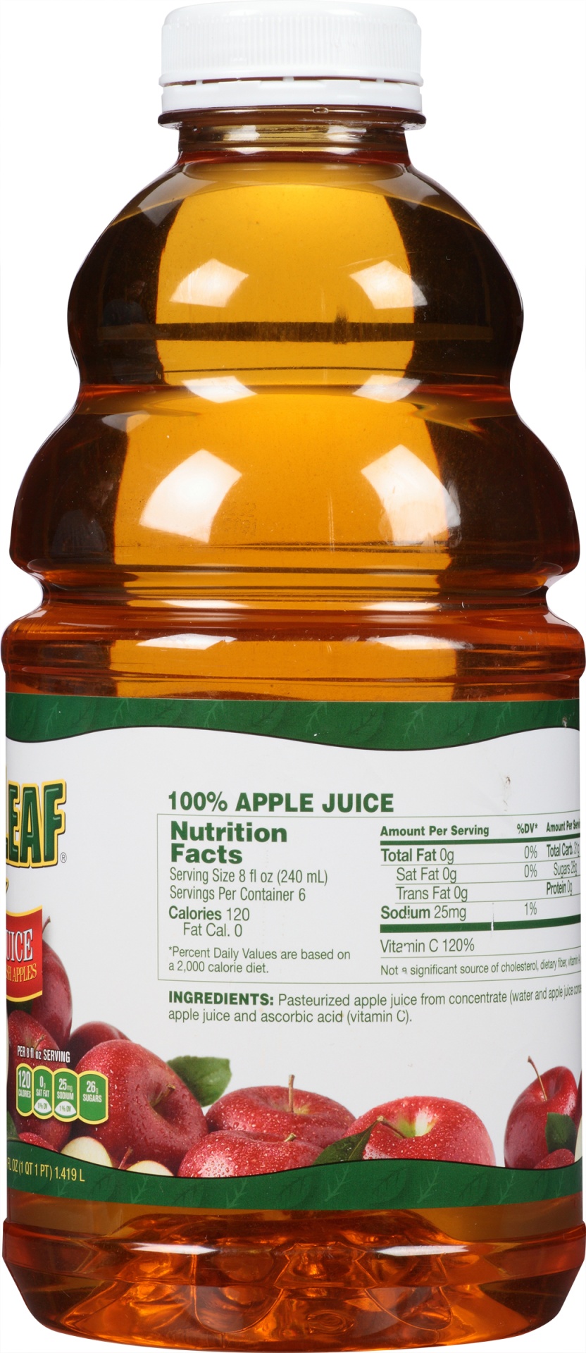 slide 2 of 6, Lucky Leaf Apple Juice - 48 oz, 48 oz