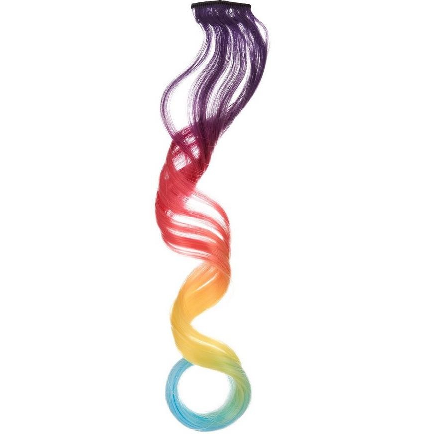 slide 1 of 1, Party City Rainbow Curly Hair Extension, 1 ct